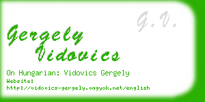 gergely vidovics business card